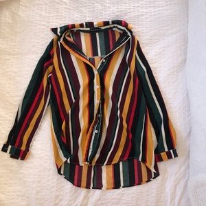 Striped Long Sleeve Button Up